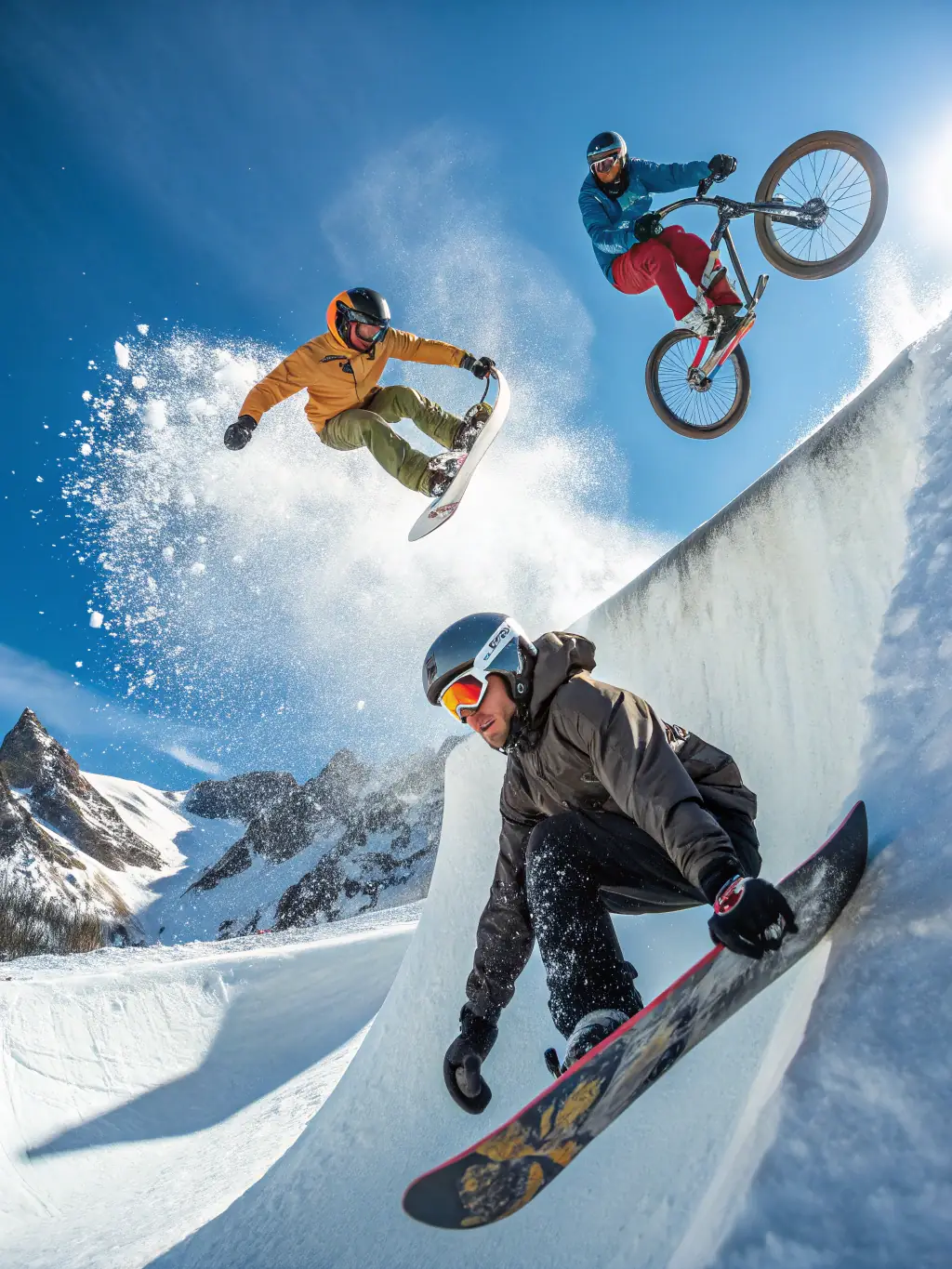 A collage of extreme sports scenes with overlays of AI data points and safety alerts, all branded with Xingkong Comprehensive App Official Website Login.